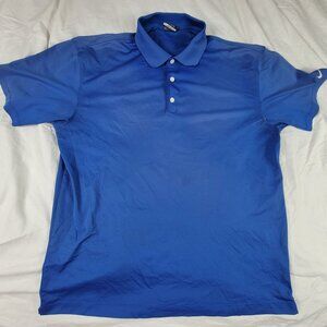 Nike Golf Mens XL Dri Fit Polo Shirt Blue Short Sleeve Performance Wear
